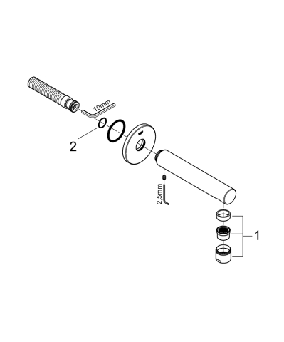 Pipa cada Grohe Concetto montare pe perete, proiectie 170 mm, filet mama 1/2", crom [1]
