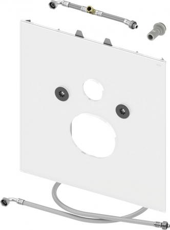 Clapete de actionare pentru vase tip WC - Placa frontala inferioara TECElux alba pentru vas Wc cu capac prevacuare cu functie bideu, 430x446x16mm