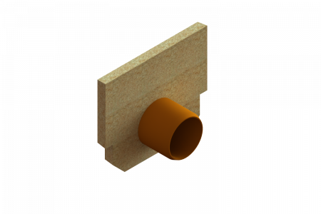 Placi capat - Placa capat din polimerbeton seria model BASE, pentru rigola PB LN100 Hext.100 cu iesire orizontala - Vodaland gama Drain