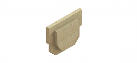 Placi capat - Placa capat din polimerbeton seria model BASE, pentru rigola PB LN100 Hext.125 - Vodaland gama Drain