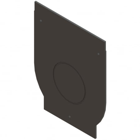 Tevi, fitinguri, robineti si accesorii - Placa capat din polipropilena model BASE, conexiune orizontala la conducta DN75 pentru rigola LN100 Hext.216 - Vodaland gama Drain