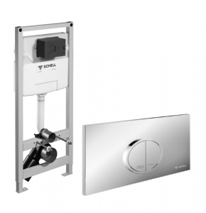 Obiecte sanitare - Modul de montaj cu Bazin WC SCHELL Montus C 120 cu clapetă de acţionare Circum cromat mat