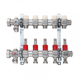 Echipamente de incalzire si producere ACM - Distribuitor colector Kermi cu 8 circuite debitmetre 3/4" Eurocon
