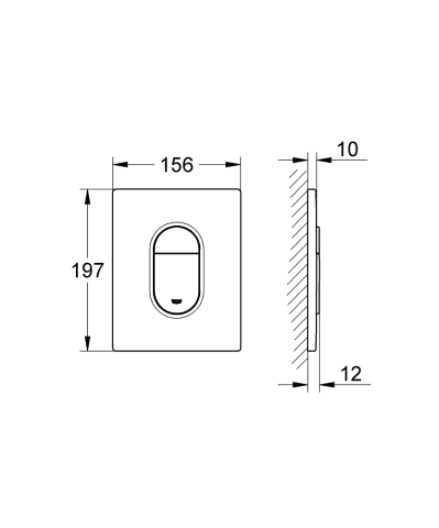 Placa de actionare Grohe Arena Cosmopolitan dubla actionare, ventil de evacuare pneumatic, instalare verticala, crom [2]