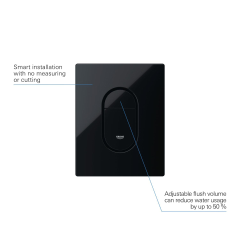 Placa de actionare Grohe Arena Cosmopolitan de perete placa, dubla actionare, 156 x 197 mm, verticala, pt rezervoare Rapid SL si gd 2, negru lucios [7]