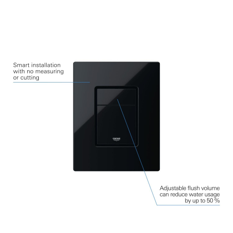 Placa de actionare Grohe Skate Cosmopolitan de perete placa, dubla actionare, verticala sau orizontala, 156 x 197 mm, pt rezervoare Rapid SL si gd 2, negru lucios [8]