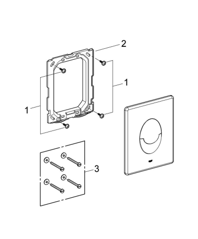 Placa de actionare Grohe Start de perete placa, dubla spalare, verticala, 156 x 197 mm, abs, negru [5]