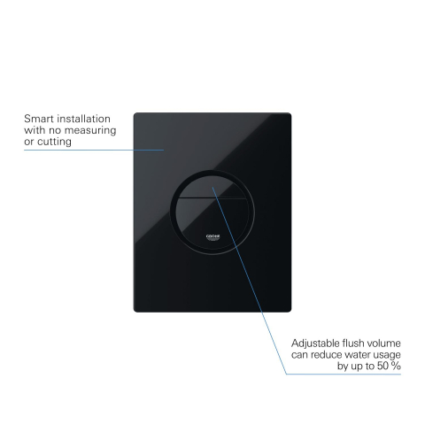 Placa de actionare WC Grohe Nova Cosmopolitan, dubla spalare, reversibila, 156 x 197 mm, negru [9]