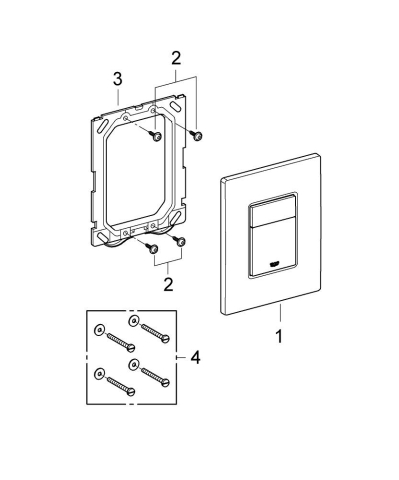 Placa de actionare Grohe Skate Cosmopolitan dubla actionare, verticala, 156 x 197 mm, anti-amprenta, crom mat [4]