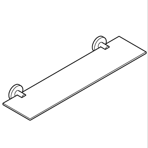 Polita oglinda Grohe Start shelf 530 mm, montare pe perete, fixare ascunsa, 530 mm, crom mat [4]
