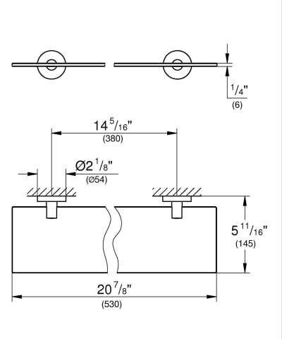 Polita oglinda Grohe Start shelf 530 mm, montare pe perete, fixare ascunsa, 530 mm, crom mat [2]