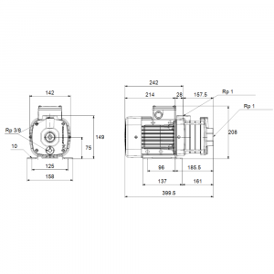 Pompa centrifuga multietajata, 0.67 Kw, 3.1 m³/h, 230V, inaltime de pompare 41.8 m, Grundfos CM 3-6 [1]