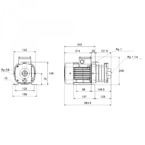 Pompa centrifuga multietajata, 0.67 Kw, 4.7 m³/h, 230V, inaltime de pompare 30.7 m, Grundfos CM 5-4 [1]
