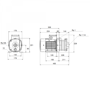 Pompa centrifuga multietajata, 1.3 Kw, 4.7 m³/h, 230V, inaltime de pompare 46.5 m, Grundfos CM 5-6 [1]