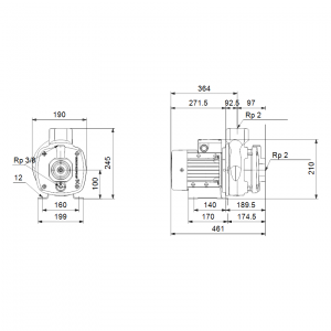 Pompa centrifuga multietajata, 2.2 Kw, 17 m³/h, 380V, inaltime de pompare 29.7 m, Grundfos CM 15-2 [1]