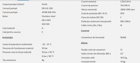 Pompa centrifuga multietajata, 1.5 Kw, 10 m³/h,  inaltime de pompare 27.1 m, Grundfos CM 10-2 [2]