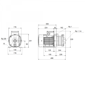 Pompa centrifuga multietajata, 1.3 Kw, 4.7 m³/h, 230V, inaltime de pompare 54.5 m, Grundfos CM 5-7 [2]