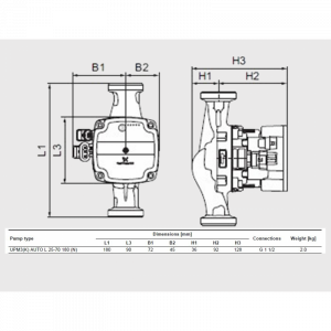 Pompa de circulatie, 52 W, 5 m³/h, 130 mm., Grundfos UPM 3 AUTO L 25-70 [2]