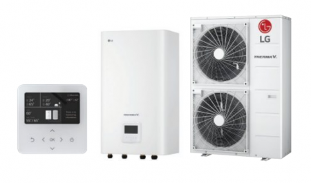 Pompa de caldura aer-apa tip split 12 kw R32 trifazata LG model Therma V Hydrosplit Hydro Box [2]