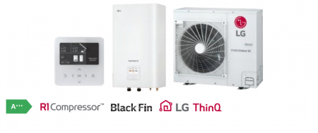 Pompe de caldura Aer-Apa - Pompa de caldura aer-apa tip split 9 kw R32 monofazat LG model Therma V Hydro Box