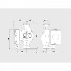 Pompa de circulatie 140 W, 5,7 m³/h, 180 mm, Grundfos model UPS 2 25-80 [2]