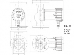 Pompa de circulatie cu turatie variabila, 60 W, Flansa DN32, NMT SMART 32-40 F, IMP PUMPS [1]