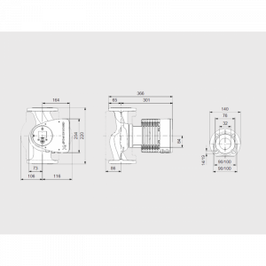 Pompa de circulatie electronica 333 W, 21,8 m³/h, 220 mm, flansa DN32, Grundfos model MAGNA3 32-120 F [2]