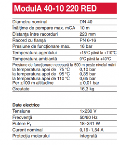 Pompa de circulatie electronica de inalta eficienta pentru instalatii de incalzire, Biral model ModulA 40-10 220 RED, echipata cu izolatie [2]