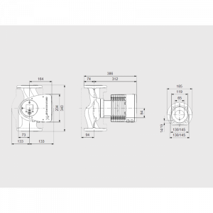 Pompa de circulatie electronica 763 W, 49 m³/h, 340 mm, flansa DN65, Grundfos model MAGNA3 65-120 F [2]
