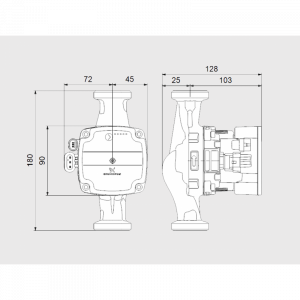 Pompa de circulatie pentru sisteme solare, 60 W, 3.15 m³/h, 180 mm., Grundfos Alpha Solar 25-145 [1]