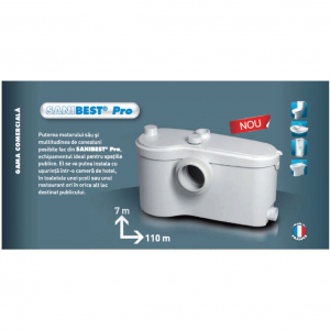 Macerator - sistem de tocare si pompare ape uzate SFA model SANIBEST PRO 1100W, 7m vertical / 110 m orizontal [1]
