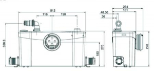 Macerator - sistem de tocare si pompare ape uzate SFA model SANIPLUS Silence 400W, 5m vertical / 100 m orizontal [3]