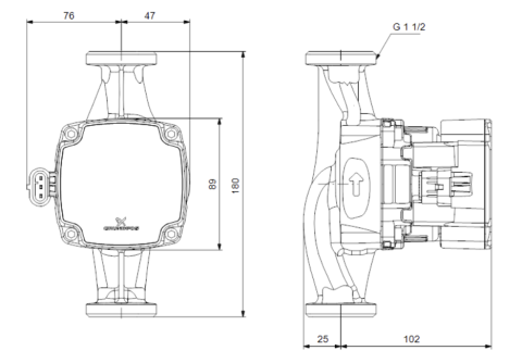 Pompa recirculare 180 mm Grundfos model Alpha1 25-60 180 [1]
