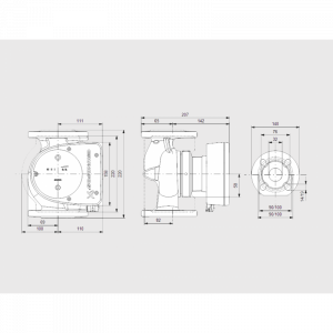 Pompa recirculare, 151 W, 10,2 m³/h, 220 mm., flansa DN32, Grundfos MAGNA1 32-80 F [1]