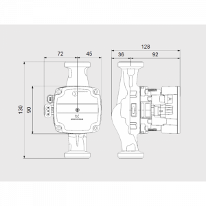 Pompa de circulatie pentru sisteme solare, 45 W, 3.4 m³/h, 130 mm., Grundfos Alpha Solar 15-75 [1]