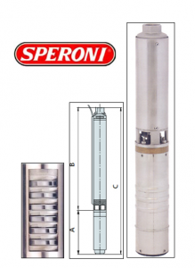 Pompa submersibila multietajata pentru put, 2.2 Kw, debit 6 m³/h, Speroni SPM 100-27 [1]