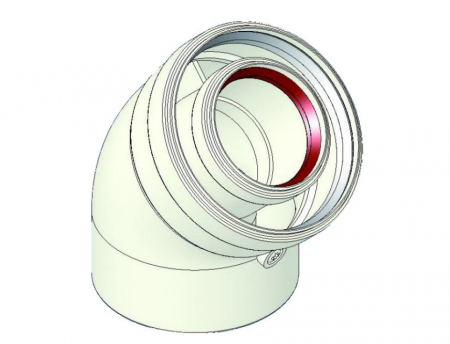 Accesorii si consumabile - Cot coaxial 45 60/100 (PPS-PVC), Ferroli Bluehelix