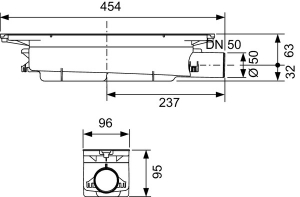 Sifon TECEdrainprofile „standard”, evacuare laterala DN 50, 0,8 l/s [1]