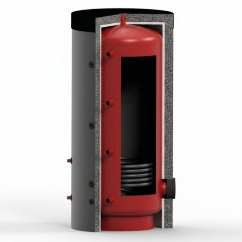 Puffer/Rezervor acumulare KOPH VTA3 cu o serpentina, capacitate 1000 l, cu izolatie, grosime tabla 3 mm, clasa energetica C [1]