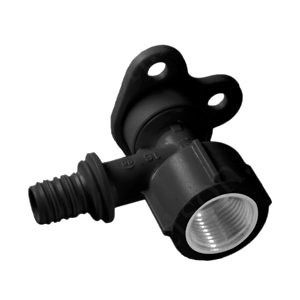 Incalzire in pardoseala - Cot scurt cu talpa de fixare si filet interior PPSU/alama 10 bar Purmo 20-1/2" FI