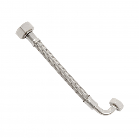 Robineti, racorduri si aerisitoare - Racord flexibil pentru apa cu cot, 1/2 tol filet interior x 1/2 tol filet interior, lungime=40 cm, Tucai