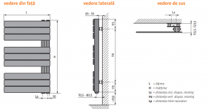 Radiator de baie, alb, L=450 x H=830, Purmo Elato [5]