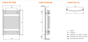 Radiator de baie curbat, alb, L=887 x H=1764, Purmo Santorini C [3]