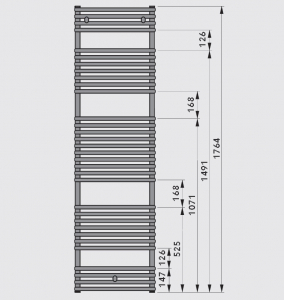Radiator de baie drept, H=1764 x L=750, alb, Vogel&Noot Della [4]