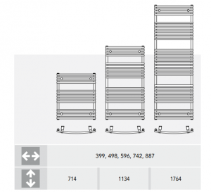 Radiator de baie curbat, H=1764 x L=399, alb, Vogel&Noot Della Wave [2]