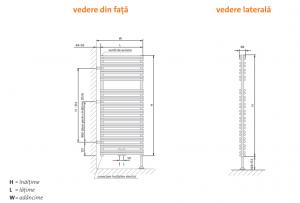 Radiator decorativ, alb, L=600 x H=1194, Purmo Mauritius [1]
