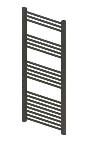 Radiatoare din otel pentru baie - Radiator de baie portprosop negru Elegant 400x600 din otel, drept cu profil rotund