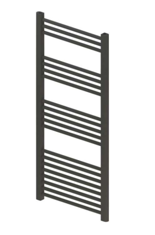 Radiatoare din otel pentru baie - Radiator de baie portprosop negru Elegant 600/1800 din otel, drept cu profil rotund