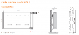 Radiator decorativ orizontal, alb, tip 20, L=1500 x H=750, Purmo Kos H [4]