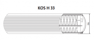 Radiator decorativ orizontal, alb, tip 33, L=1800 x H=400, Purmo Kos H [4]